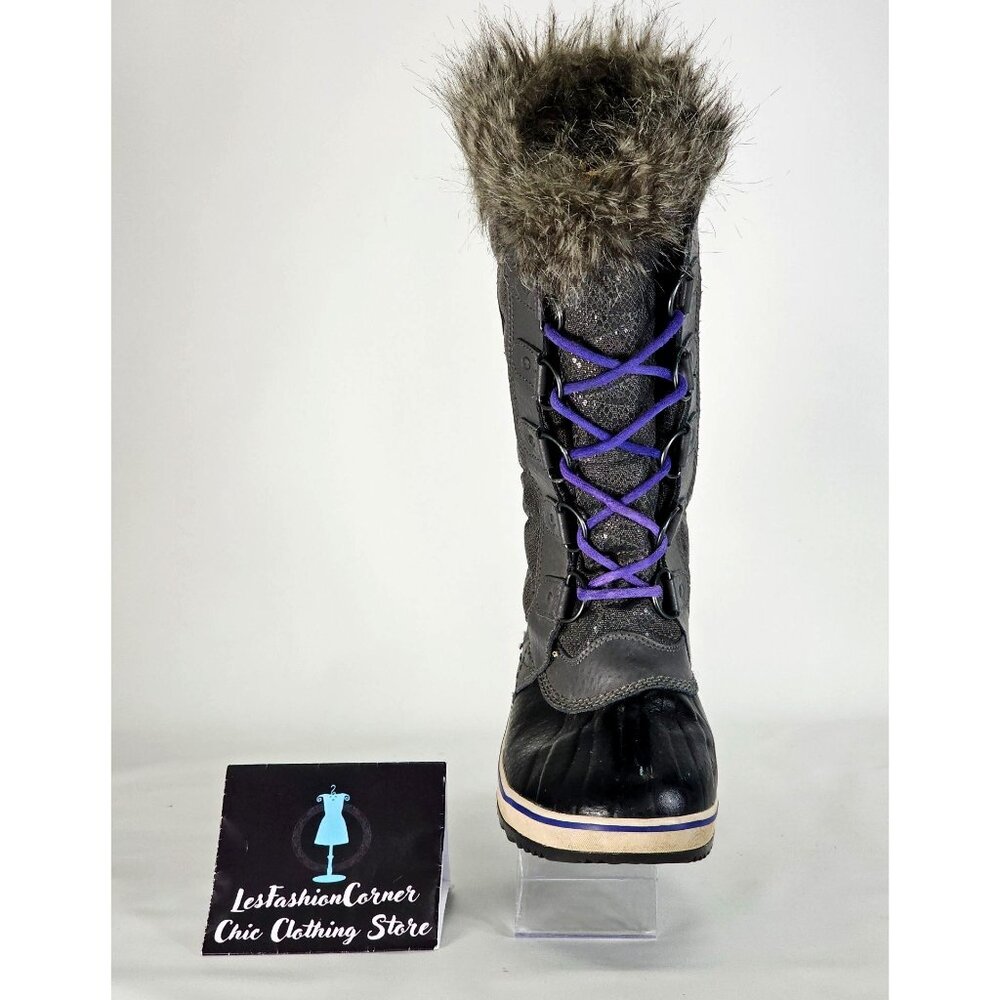Sorel Women's Gray Tofino II Boots Tall Lace Winter Faux Fur Waterproof Sz 9 337 - Picture 13 of 15
